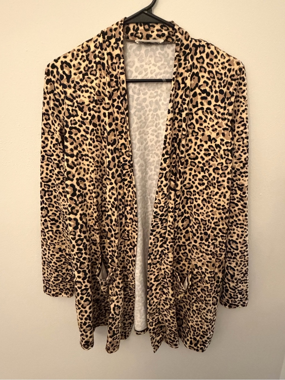 Zenana animal print long sleeve cardigan Sz Sm